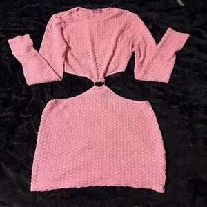 edikted Pink Cut-Out Mini Dress